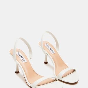 Steve Madden Elma Leather White Heels